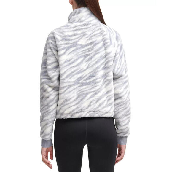 Calvin Klein Performance Animal-Print Half-Zip Top, White, XX-Large - Picture 2 of 2
